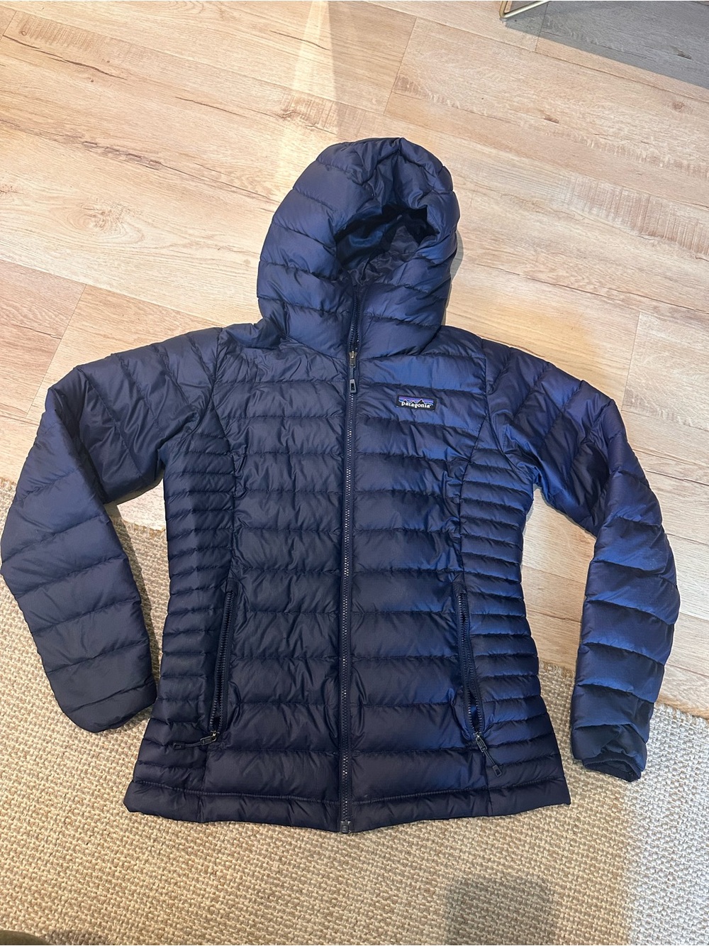 Patagonia Women's Navy Hooded Down Jacket